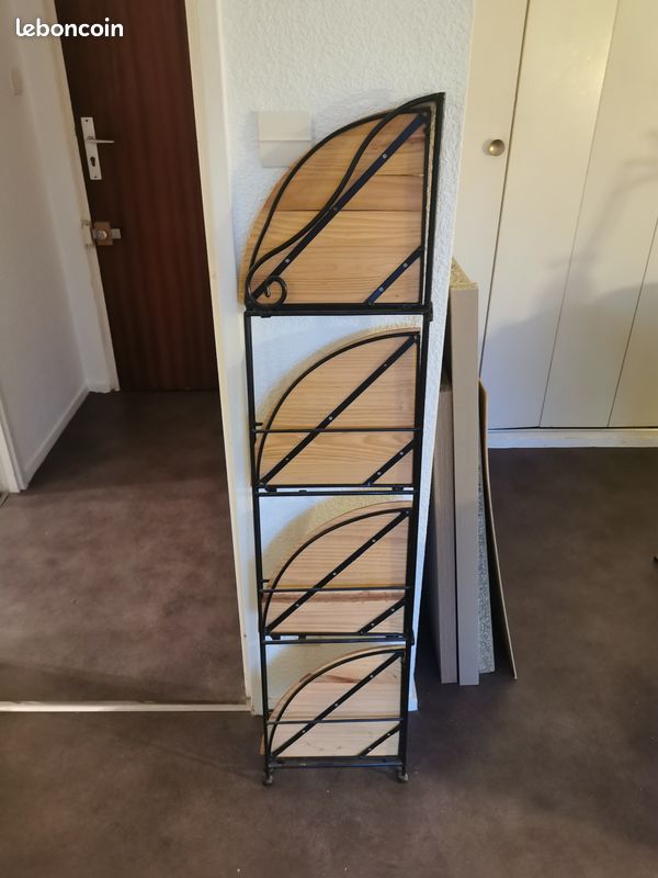 Etagere d'angle bois et métal (image 4)