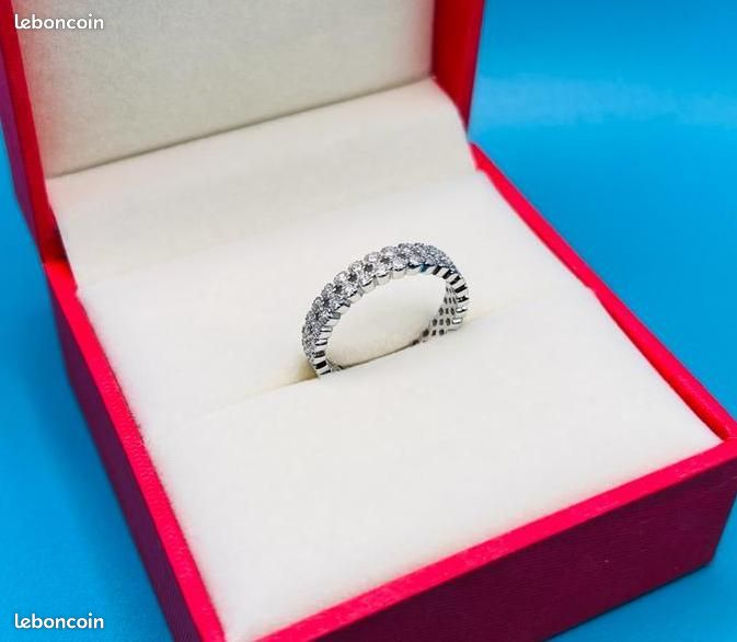 Bague Triangle en Argent Plaqué Or Rose 18 Carats et CZ - Tailles 49 à 65
