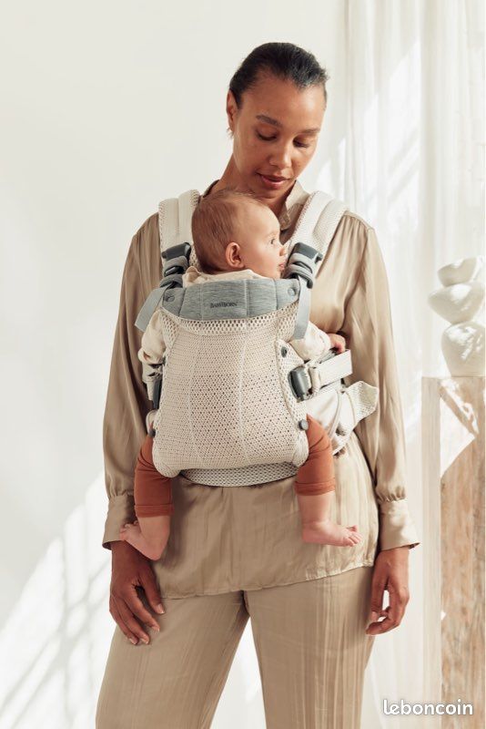 Porte bébé Babybjorn Harmony mesh 3D couleur crème (image 9)