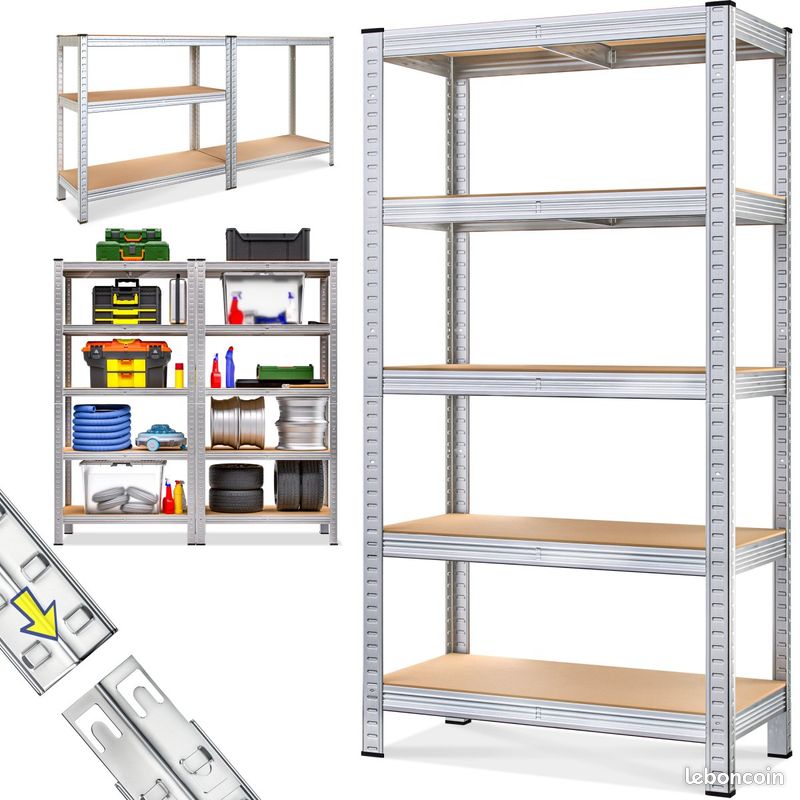 Étagère Charge Lourde 180×90×40 cm – 875 kg – Rayonnage Garage 5 Niveaux (image 1)