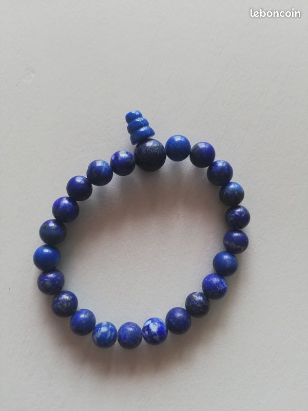 Bracelet Vintage En Lapis-lazuli - Bijou Ancien En Pierre Bleue - Modèle N422