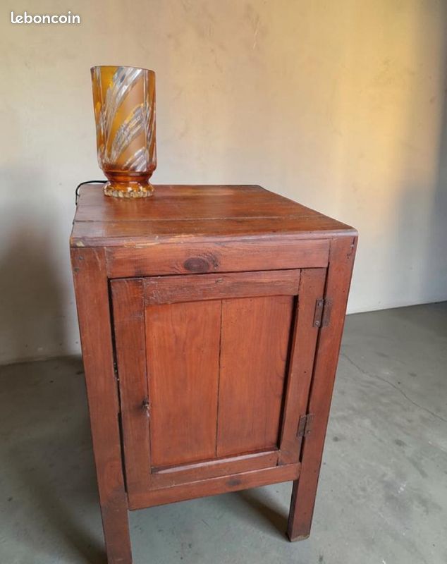 Meuble d'appoint vintage bois massif (authentique) (image 2)