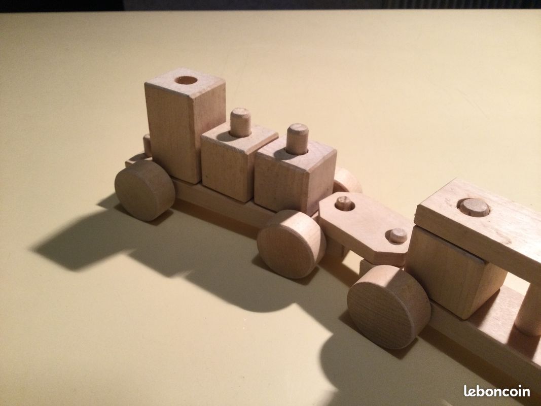 Locomotive + wagons en bois - train (image 5)