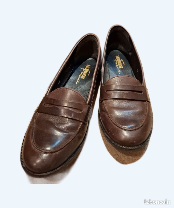 Mocassin cuir marron femme Chaussures