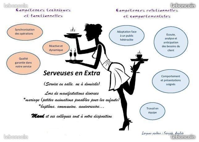 Serveuses passionnées en extra (dept 71, 01, 69, 39, 21) (image 1)