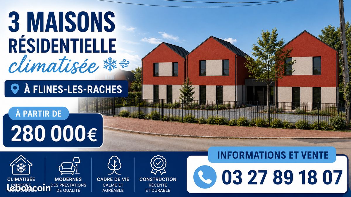 Maison 4 pièces 93 m² · à Flines-lez-Raches · 93 m² · 280 000 €