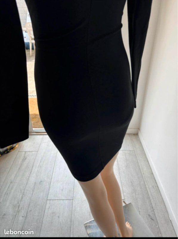 Robe Noire Fourreau Maje Taille 36 - Coton, Sans Manches, Genou - Neuf Sans Étiquettes