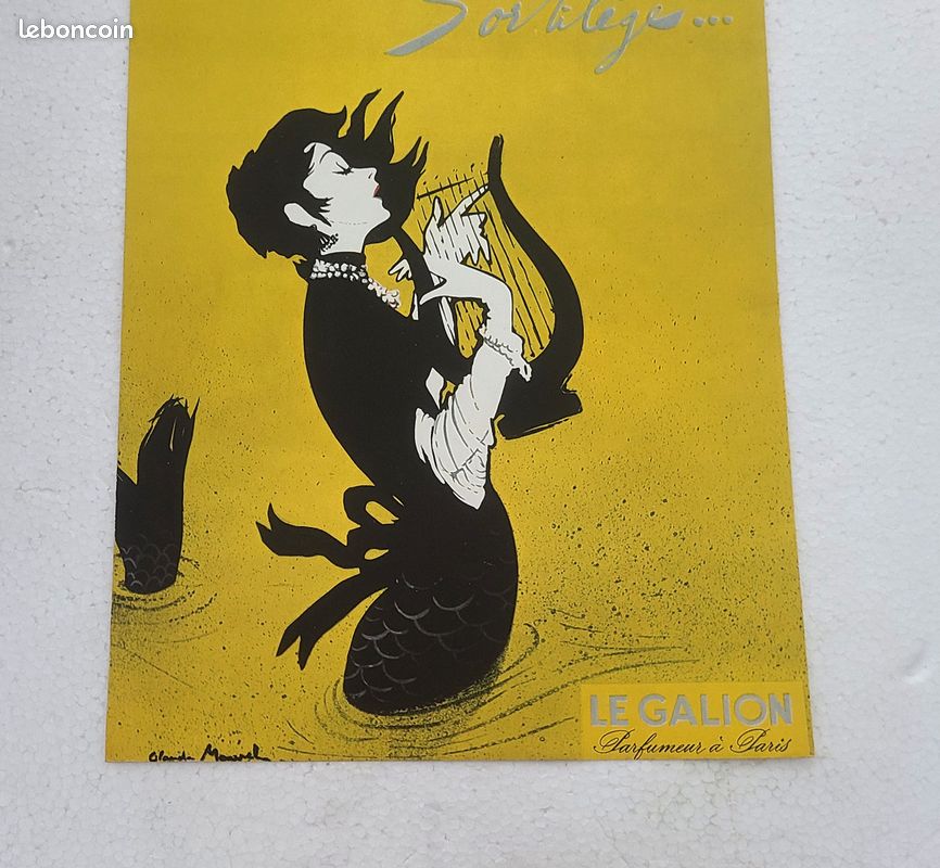 Publicité Presse Vintage 1956 – Parfum Sortilège Le Galion – Illustrateur Maurel