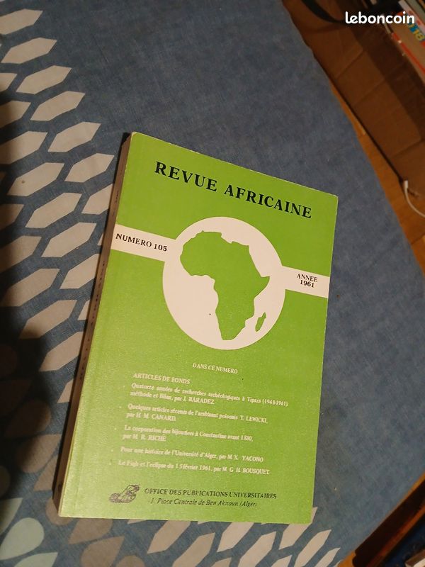 Revue Africaine Numero 105 Annee 1961 (image 1)