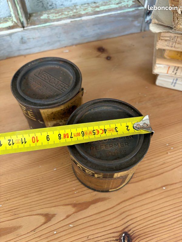 Lot de 2 anciennes boîtes de café Nescafé en métal Nestlé vintage / rétro (image 12)