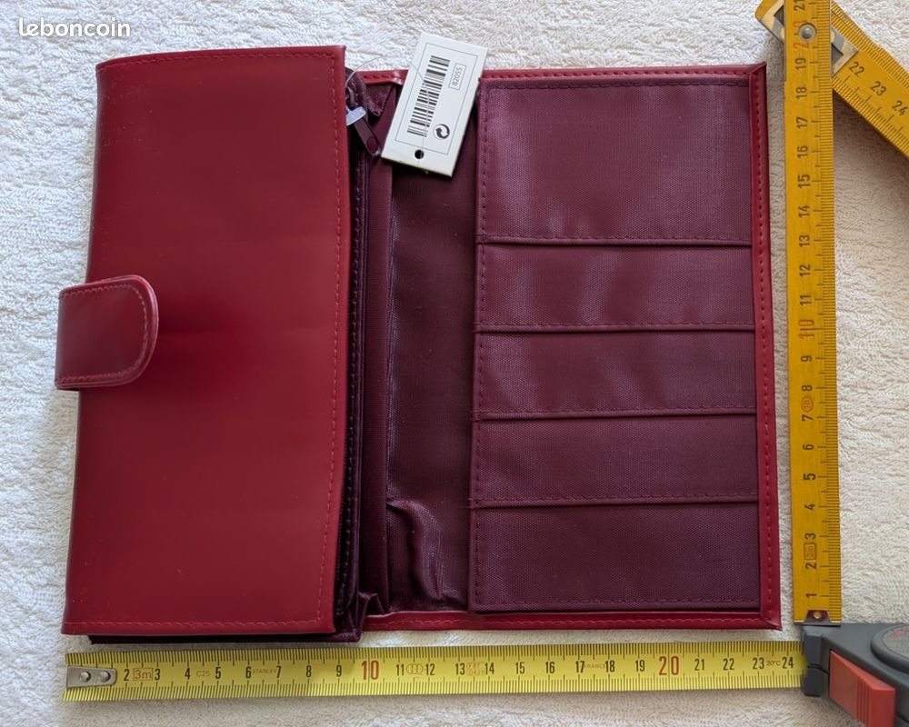 Portefeuille rouge 3 en 1, porte-cartes, porte-monnaie, portefeuille (image 4)