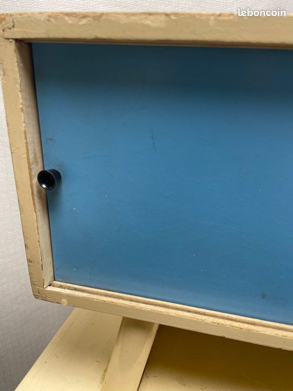 Coffret Dinette En Bois Peint ERIA – Jouet Ancien Made In France – Années 1940/50