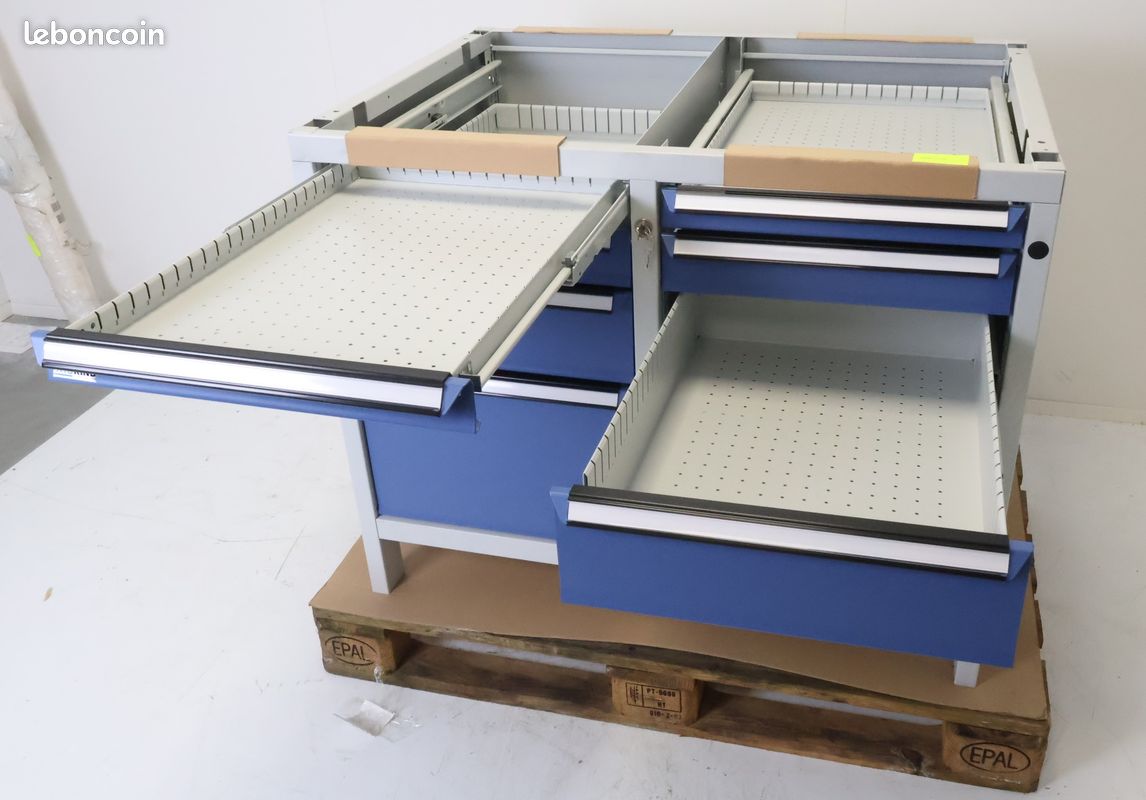 Établi d'Atelier Fixe Sans Plateau KIND Modul 100 Avec Tiroirs - A031889 - NEUF (image 3)