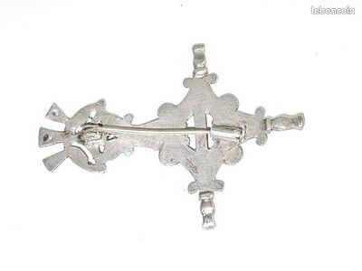 Broche Ancienne En Argent Massif Style Ethnique égyptien - Occasion