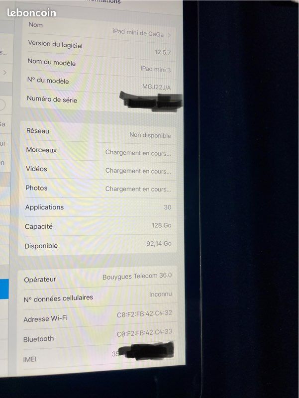 IPad mini 3 128go wifi + cellulaire (image 3)