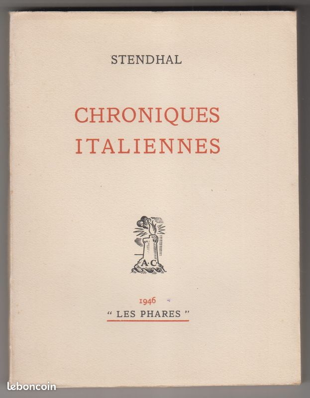 Stendhal, Chroniques italiennes, édition Les phares, non coupé (image 1)