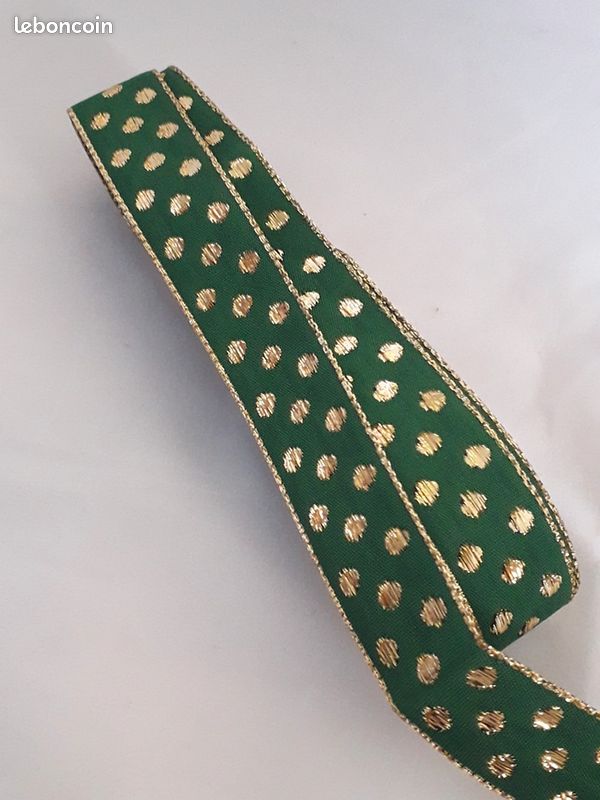 Lot de 10 Rubans vert et or (image 2)