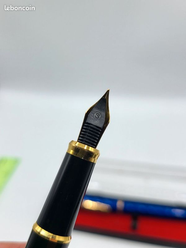 #XO - Coffret 2 stylos plume Waterman & Lip noir bleu finitions dorées vintage (image 6)