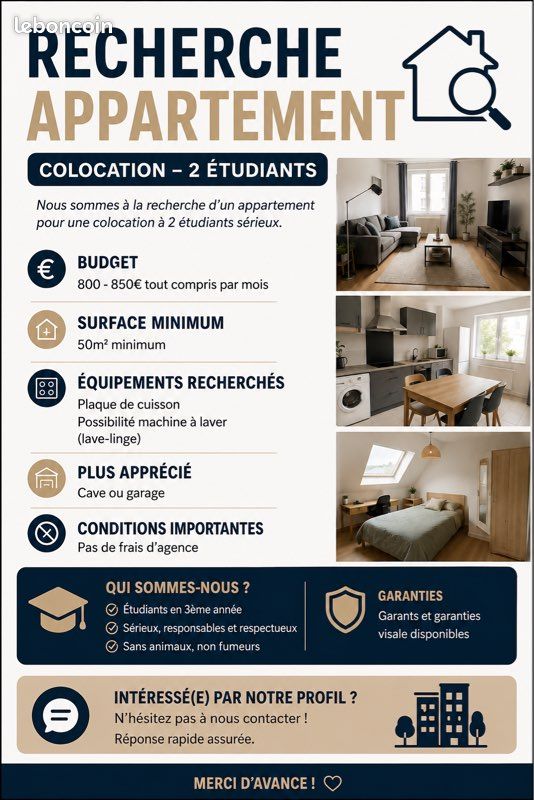 Appartement 3 pièces 50 m² · à Besançon · 50 m² · 850 €