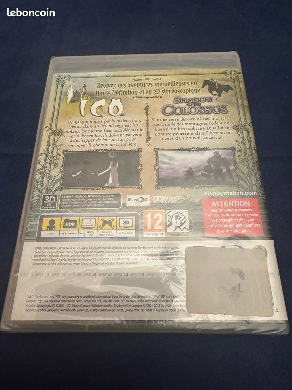 Jeu PS3 'Ico & Shadow Of The Colossus Classics HD' - Version Française Neuve Sous Blister (éditeur Rare)
