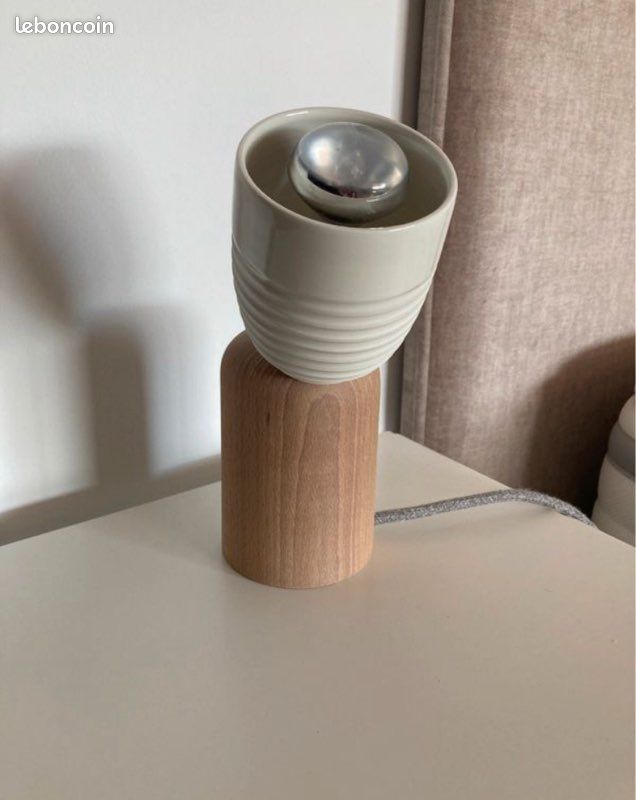 Pol lampe bois et céramique (image 1)