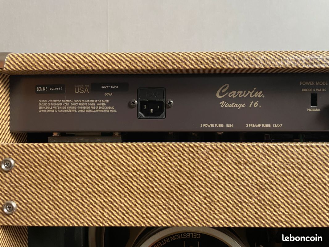 Ampli Guitare Tout Lampes Carvin Vintage 16 - Finition Tweed Originale (image 5)