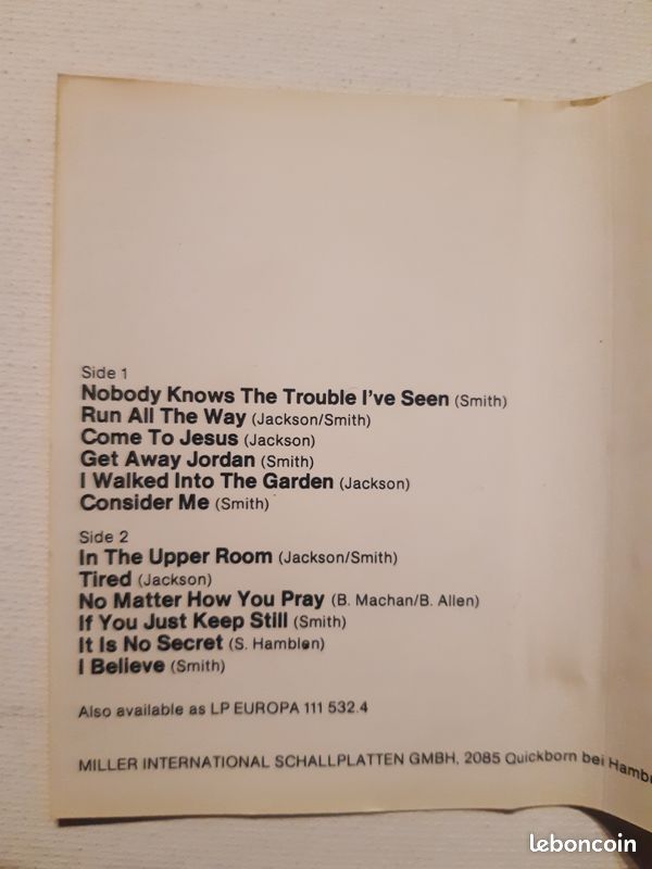 Cassette audio MAHALIA JACKSON (image 3)