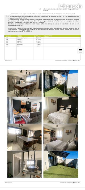 Maison 3 pièces 70 m² · à Bassan · 70 m² · 1 100 €/mois