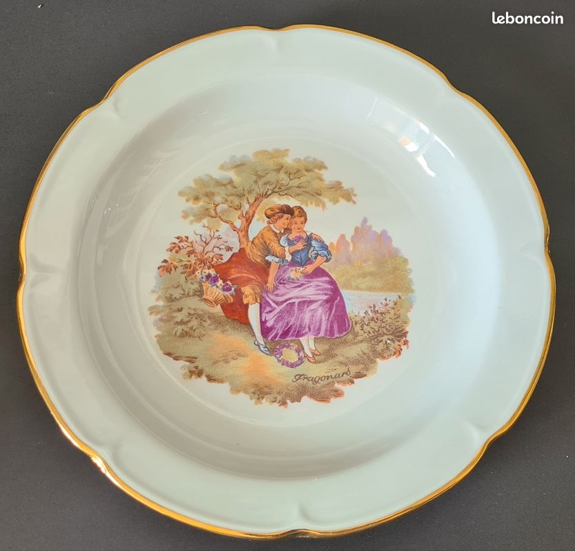 11 assiettes creuses Fragonard véritable porcelaine (image 2)