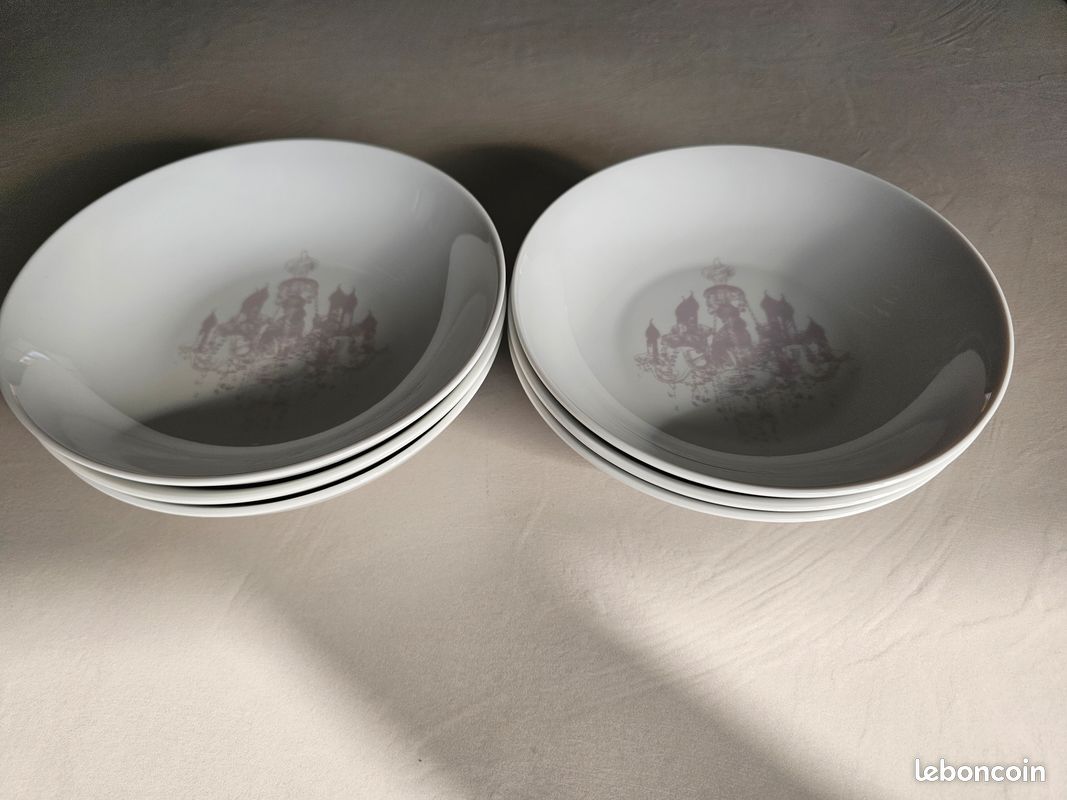 6 Assiettes Creuses Porcelaine Blanches Collection Manoir (image 1)