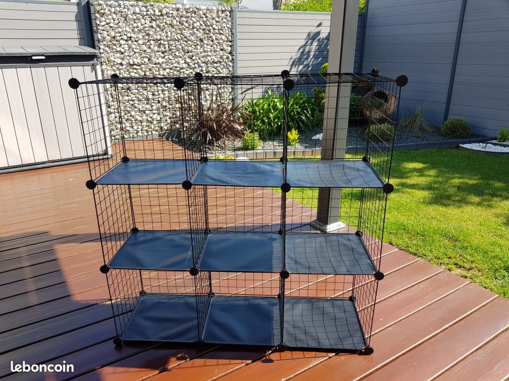 Etagere modulable grille treillis 9 cubes (image 1)