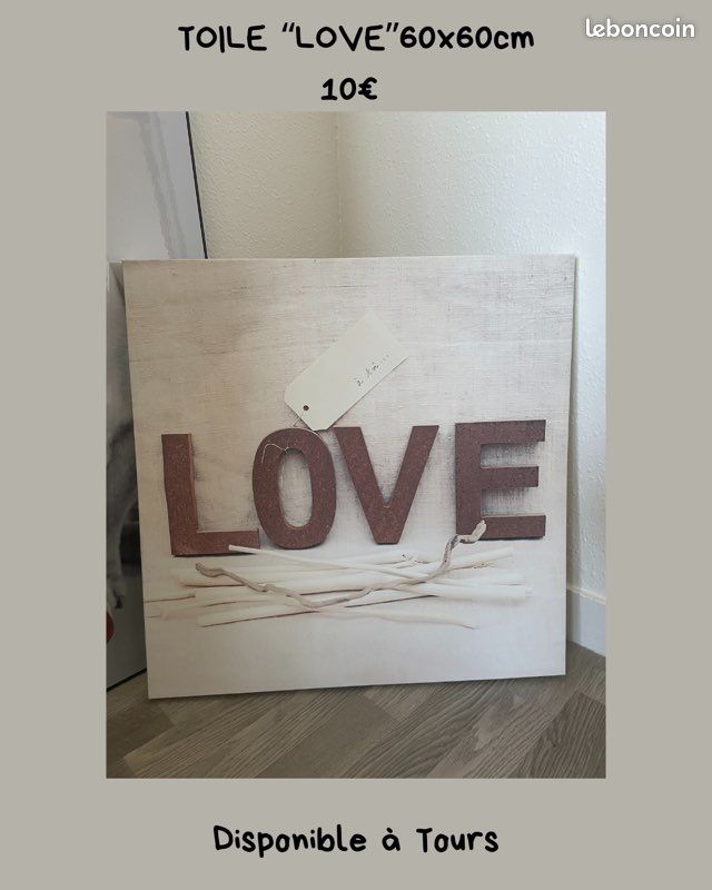 Toile Love Rules – Canevas Vierge En Coton – Prêt à Décorer