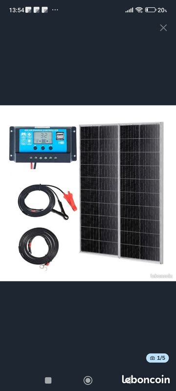 Panneau Solaire Monocristallin 18V Kit De Panneau Solaire - V GEBY - 50W - Silicium Monocristallin - 30A Contrôleur Charge 100A 12V/24V Panneau Solaire Monocristallin 18V Kit De Panneau Solaire - V GEBY - 50W - Silicium Monocristallin - 30A Contrôleur Charge 100A 12V/24V