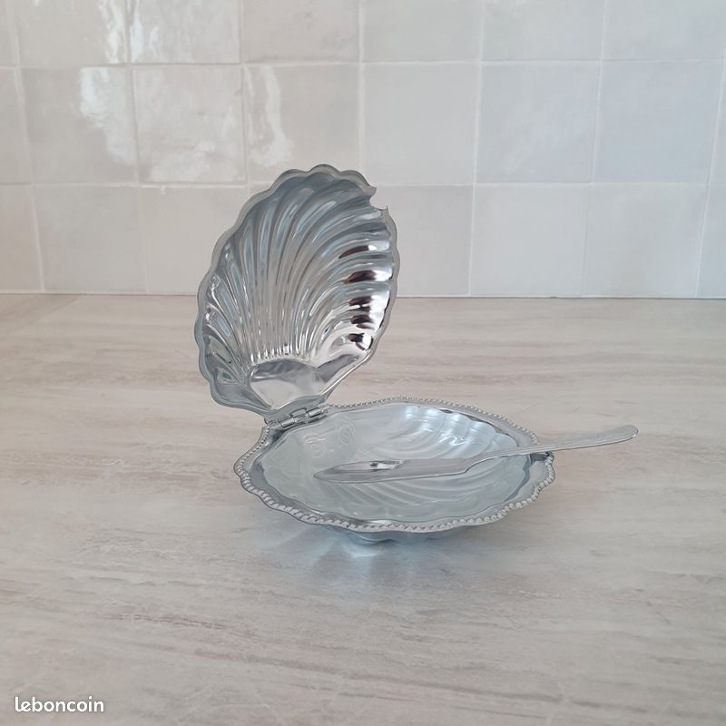 Beurrier En Porcelaine Avec Couteau - Couvercle Hermétique Pour Beurre Mou (Blanc)