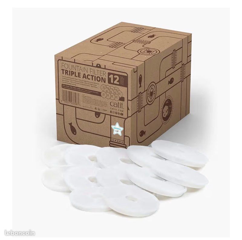 Lot De 12 Filtres + 12 éponges Pour Fontaine à Chat Giotohun S11, S11-pro, S11-plus, S11-pluspro (2,2L Et 3,2L)