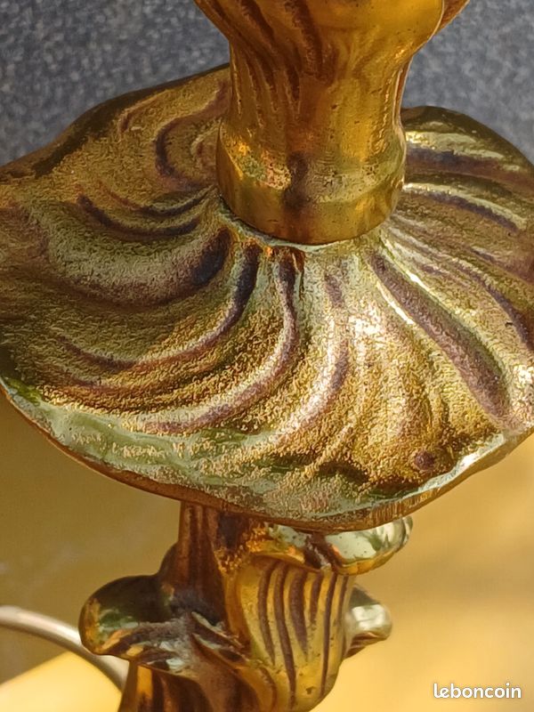 Pied de lampe en bronze doré vintage style rococo ou Louis XV (image 8)