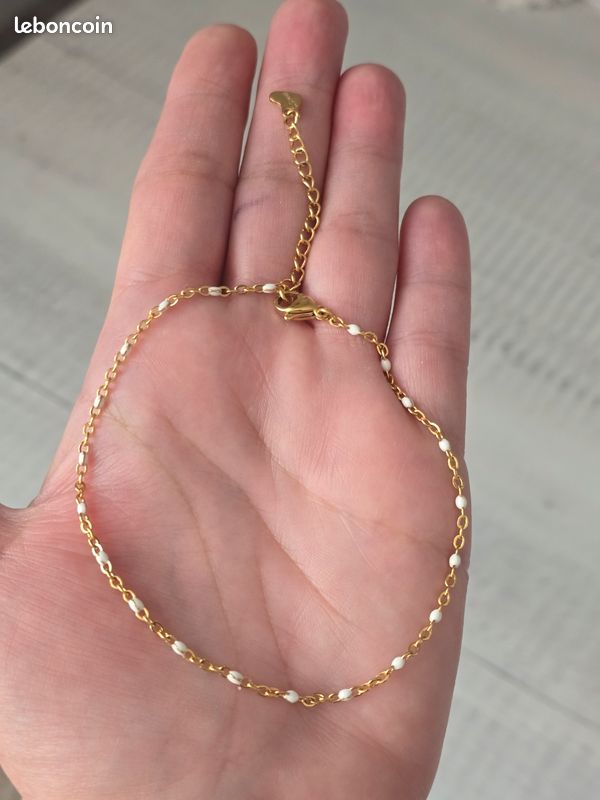 Chaîne de Cheville Charms Marin & Perle STARFISH Acier Inoxydable Doré
