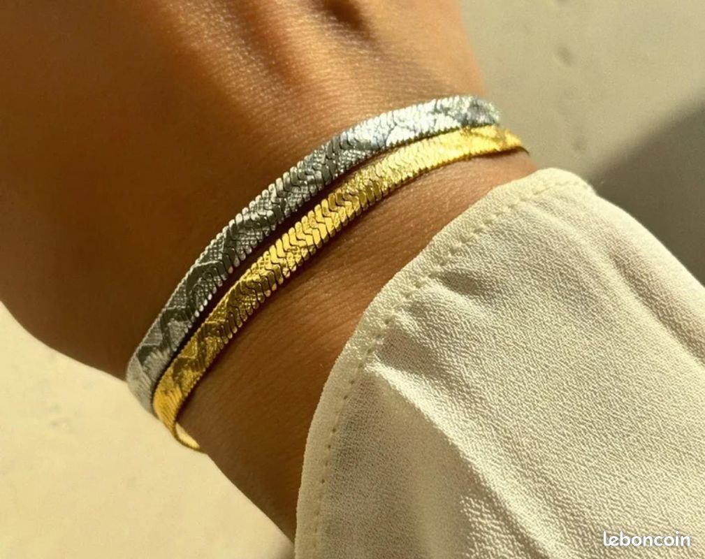 Bracelet en Acier Inoxydable 304- style classique (Argent) (image 1)