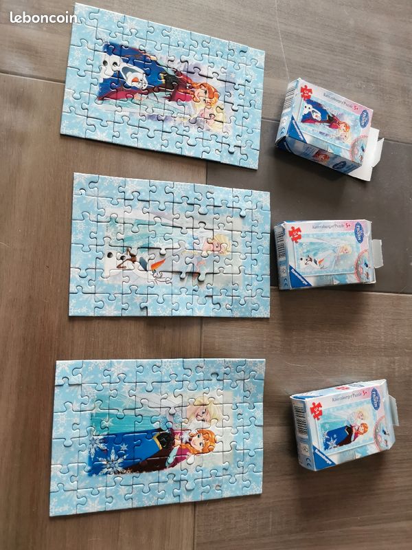 Lot 3 mini puzzle reine des neiges (image 1)