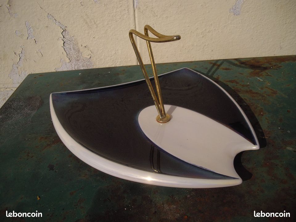 Vaisselle Ancienne ... PLAT de PRESENTATION Vert * Verceram