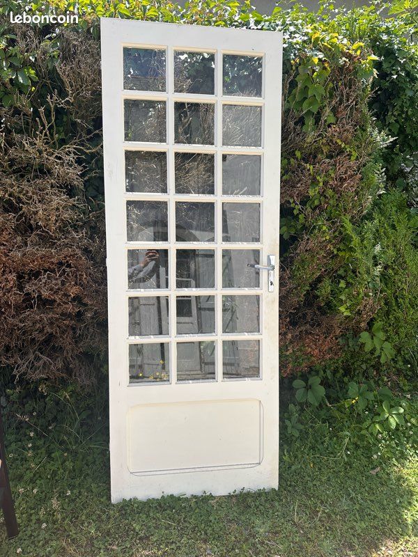 Porte intérieure vitrée blanche 21 carreaux (image 1)