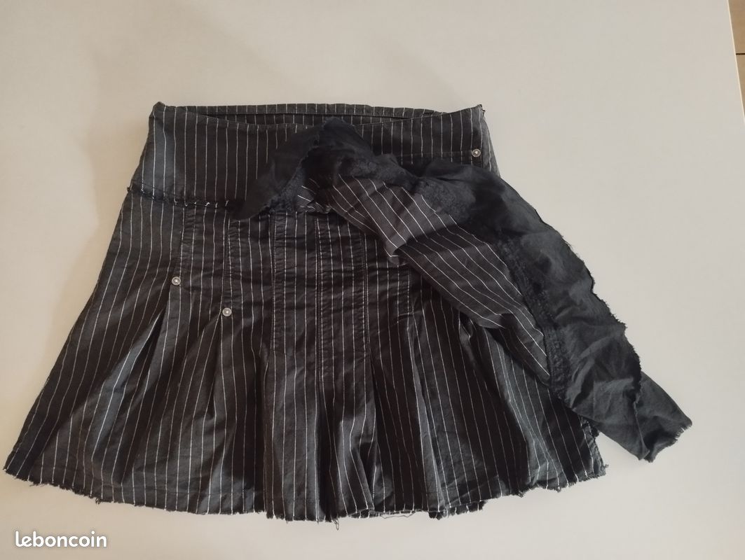 Jupe rayée noire et blanche Morgan, taille M (image 2)