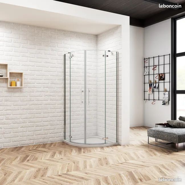 Paroi de douche 80x80 quart de rond (image 2)