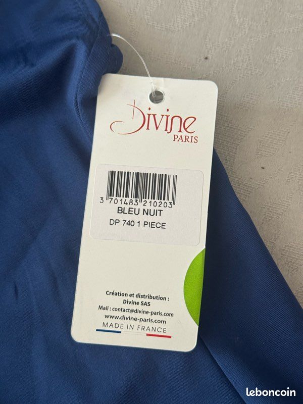 Maillot de bain une pièce bleu nuit femme taille 42 Divine France 🇫🇷 neuf (image 7)