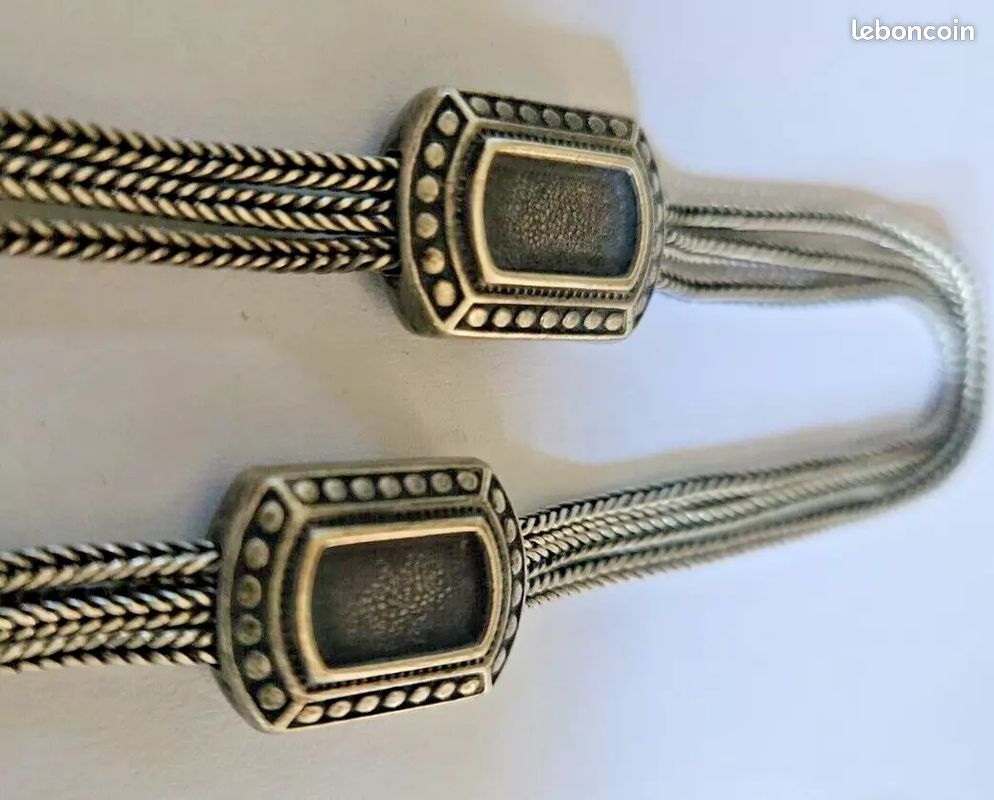 Chaîne De Montre à Gousset Vintage Argentée Au Lion - Ancienne Et En Bon état - Pour Collectionneurs