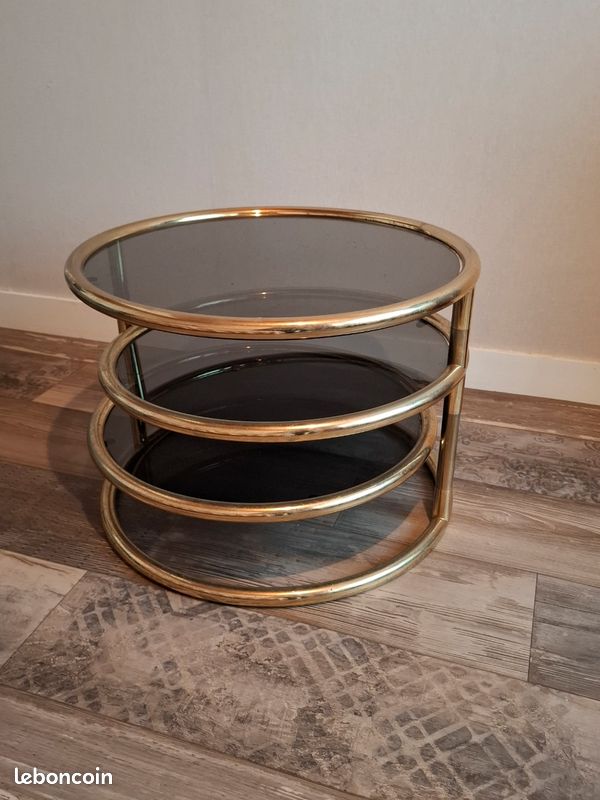 Table basse 3 plateaux pivotants vintage (image 4)