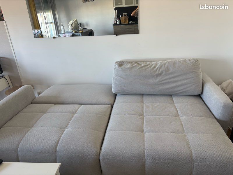 Canapé angle convertible (LAURY TISSU) (image 5)