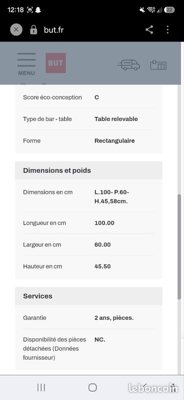 Table basse relevable BUT chêne sonoma / noir (image 3)