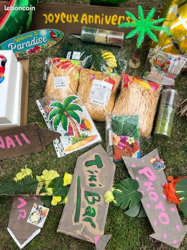 Parasol en paille Anniversaire tahitien décoration hawaïenne deco Tahiti parasol paille (image 13)