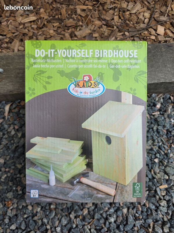 UZSUZZ Kit Maison Oiseaux Bois DIY – Lot 4 Nichoirs à Construire Et Peindre Pour Enfants, Activité Créative Jardin